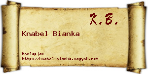 Knabel Bianka névjegykártya